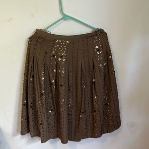 Beautiful size 4 Carole Little skirt! Brown with beading
